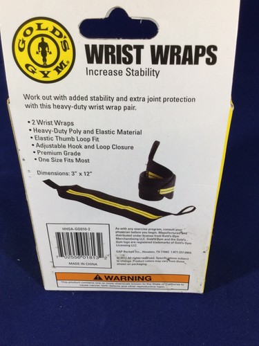 Golds Gym Wrist Wraps Pair Top Quality Weightlifting Fitness Gear Relief Comfort
