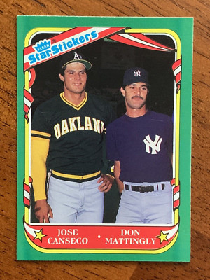 1987 Fleer Star Stickers #131 Checklist - Jose Canseco & Don Mattingly - NmMt