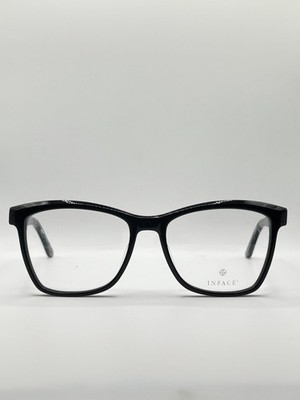 Inface IF9355-848 53-17-135 Schwarz Rechteckig Brille Gestell