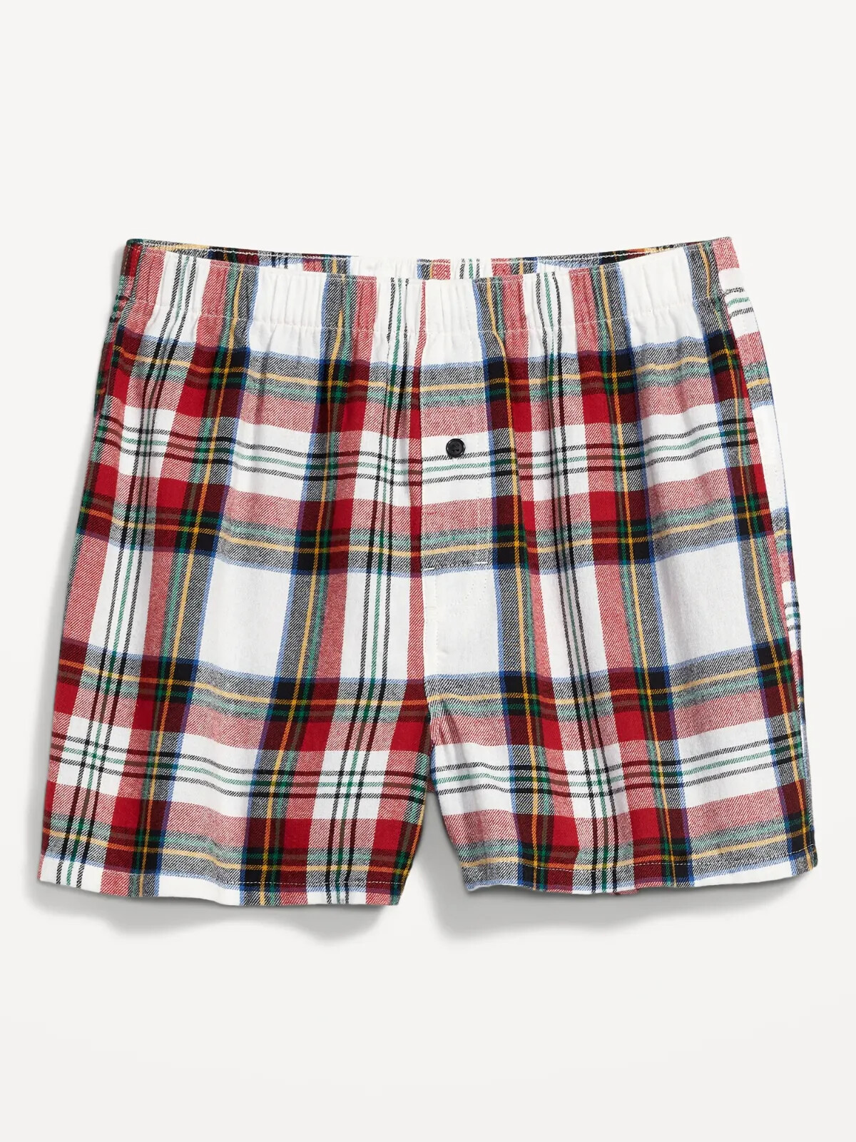 NWT Old Navy White Tartan Plaid Flannel Pajama Boxer Shorts Sleep Men XXL