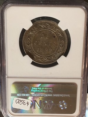 **1899** Newfoundland, ¢50 Cent, NGC Graded, **AU-58**