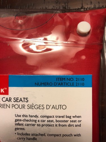 JL Childress 2110 GATE CHECK Air Travel BAG for CAR SEATS Red - 34x18x18