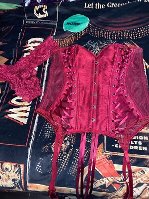Adore Me Corset 0x With Stockings & Thong