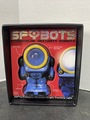 SPYBOTS Cybernetic Security Robots - SPOTBOT - Blue Spybot - Bright LED Light