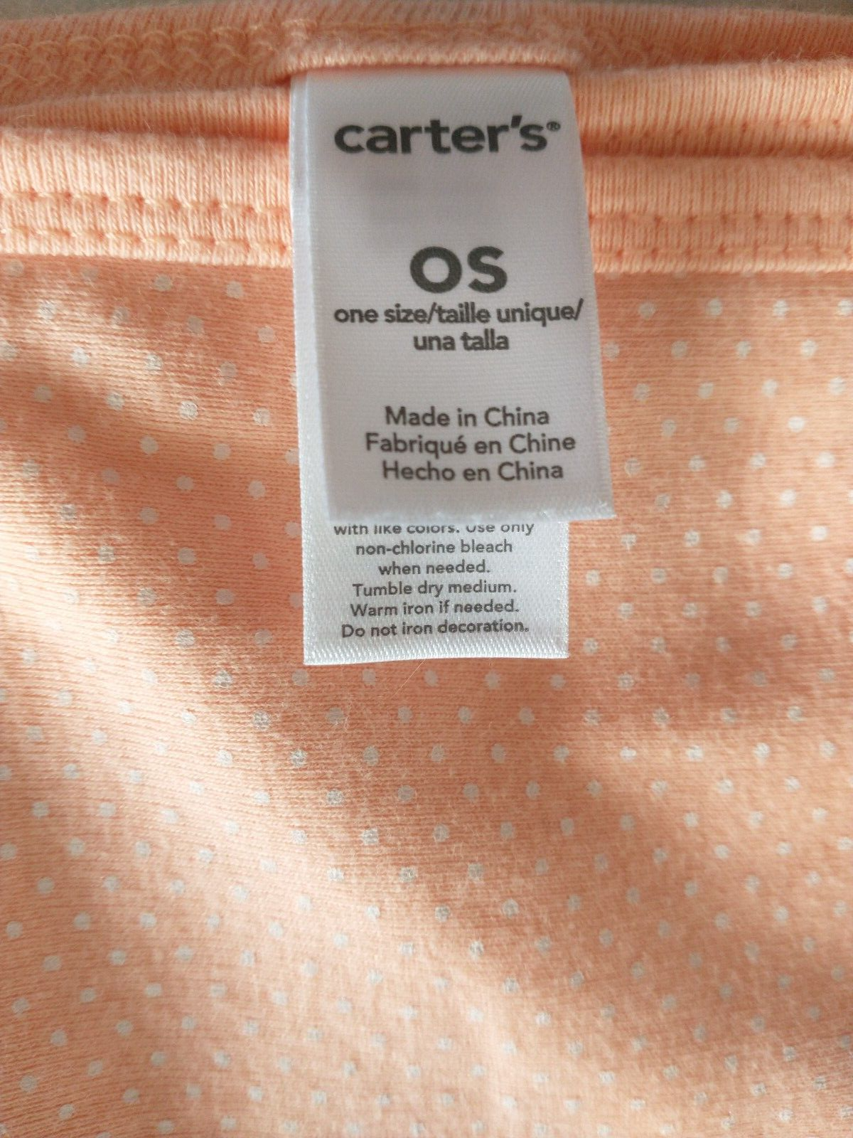 White Polka Dots Cotton Jersey Knit Peach
