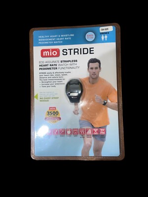 MIO Stride ECG Accurate Heart Rate Monitor Built in Pedometer Sport Watch, NEW