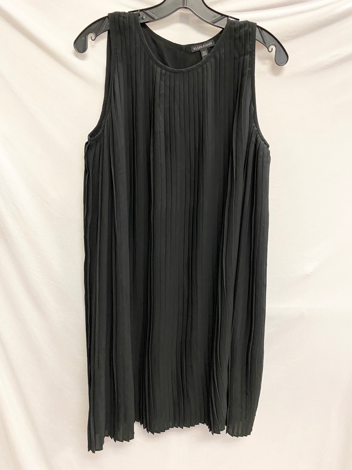 

НОВОЕ черное платье свободного кроя EILEEN FISHER с круглым вырезом и гармошкой, LBD, Черный
