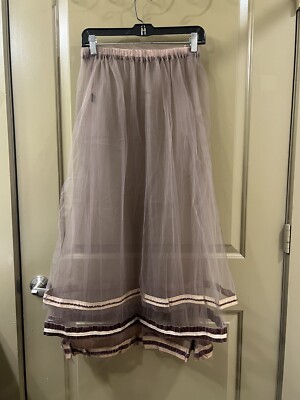 Krista Larson nylon 3 layer brown skirt One size (item B11)