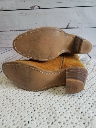 Vintage Suede Camel Cowboy Boots 7.5