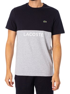 Мужская двухцветная футболка с логотипом Lacoste, разноцветная