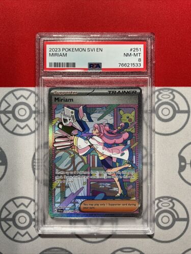 PSA 8 2023 Pokemon Scarlet and Violet Miriam 251/198 Alt Art PSA 8 2023 Pokemon Scarlet and Violet Miriam 251/198 Alt Art