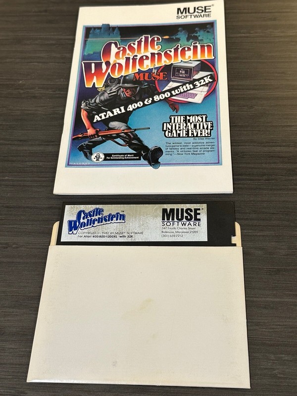 Castle Wolfenstein Muse Software Atari 400 800 XE 32K Computer