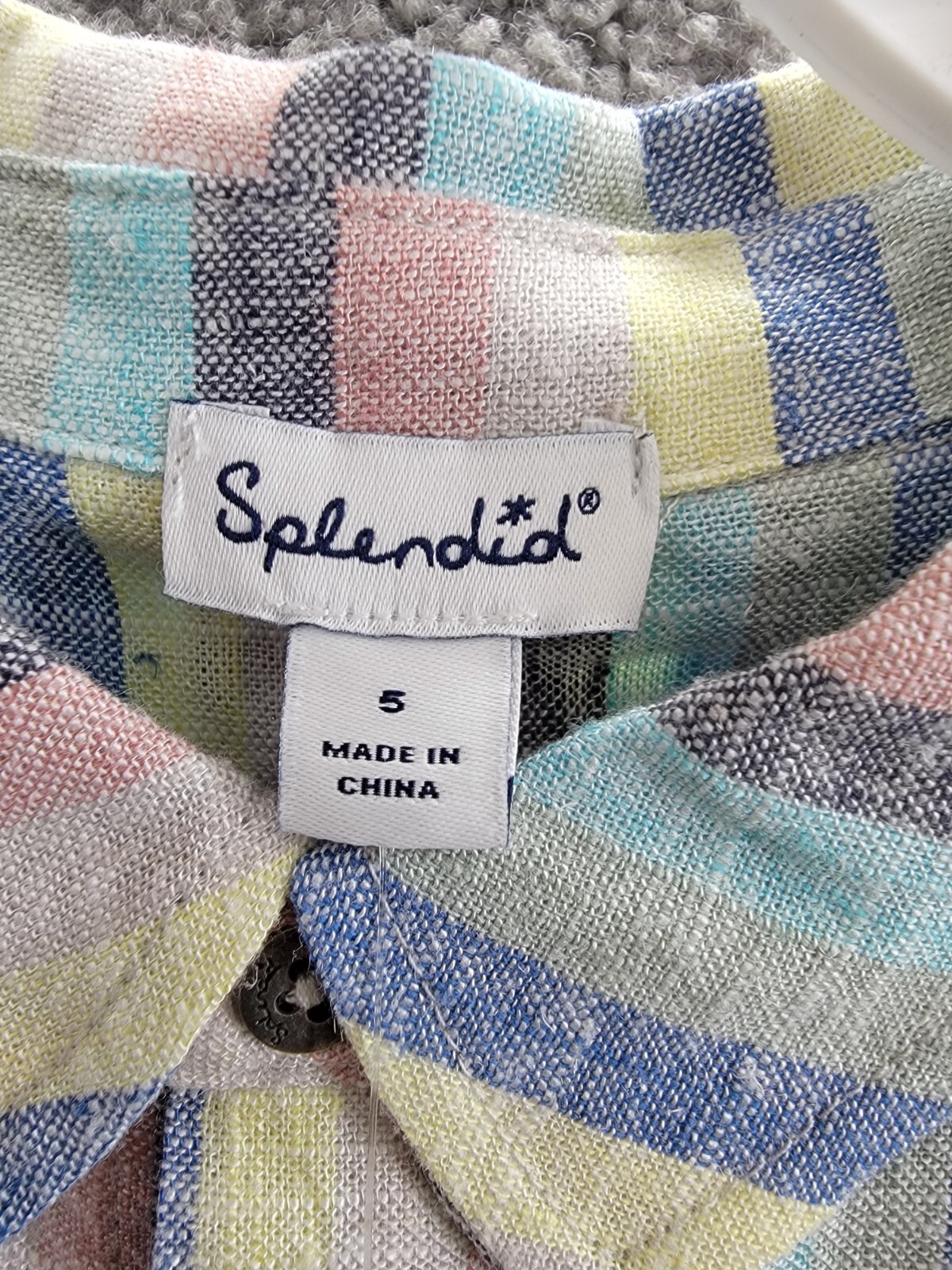 Splendid Santa Monica Button Shirt & Shorts Set Boys 5 Multi Stripe Linen Blend - Picture 9 of 24