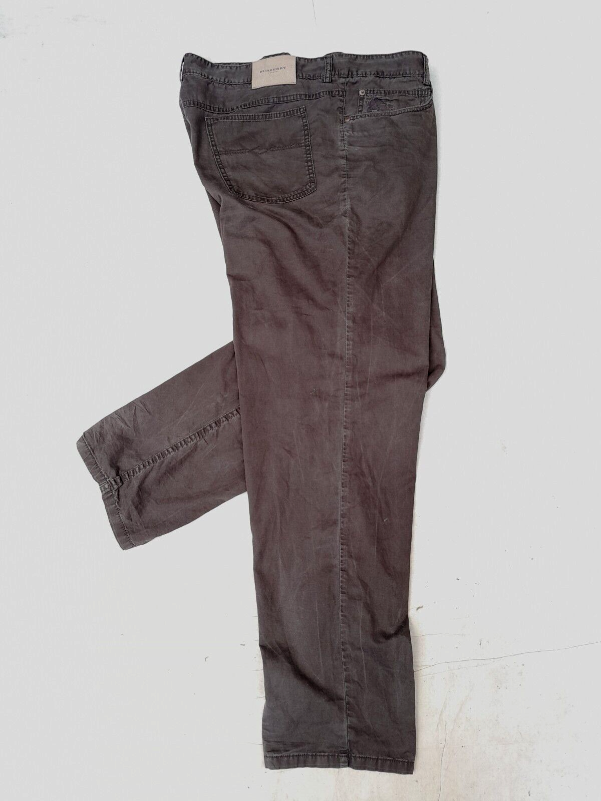 Burberry London Jeans Mens 42in Brown Cotton Embroidered