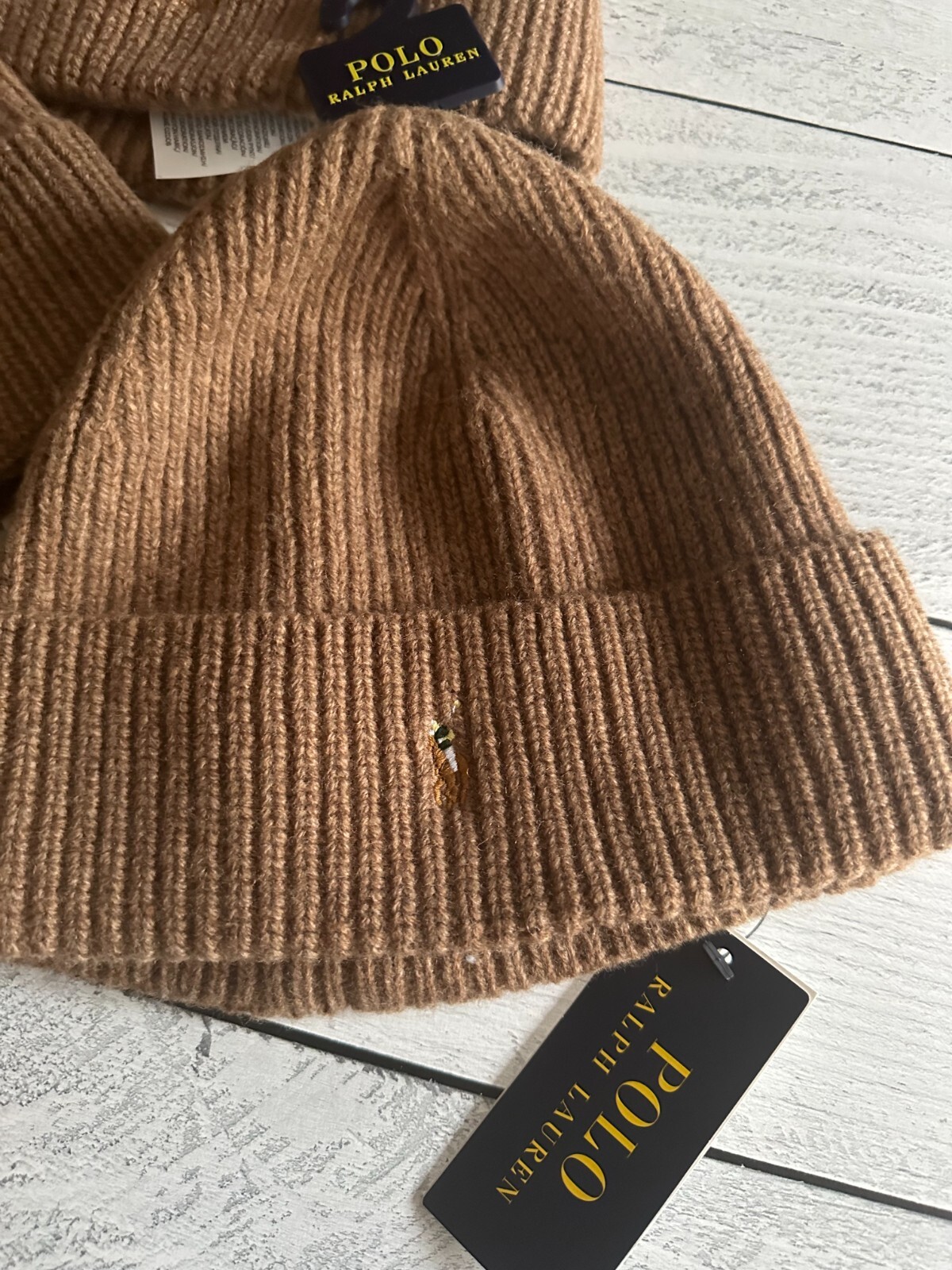 ☆POLO RALPH LAUREN☆ Signature Pony Wool Blend Beanie Brown s-l1200.jpg