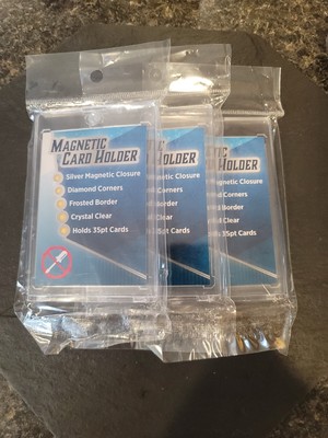 (3 Pack) Magnetic One-Touch Trading Card Holder 35pt Regular Size