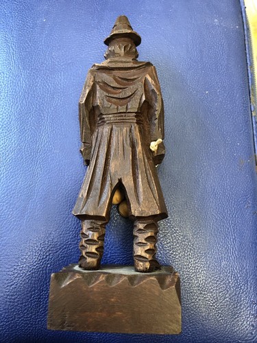 Wood Carving of Man Figurine with Bola Balls, Argentina Gaucho 6 1/2