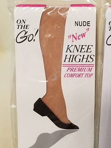 Lot Of 5 Packages Of Vintage On The Go Knee Highs Pantyhose NIP New