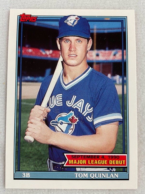 1990 Topps Major League Debut Card #127-Tom Quinlan, Toronto Blue