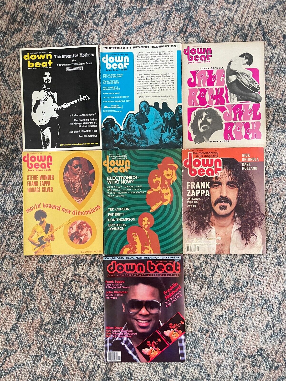 7 Down Beat Magazines - FRANK ZAPPA Lot - Rare collection 7 Down Beat Magazines - FRANK ZAPPA Lot - Rare collection