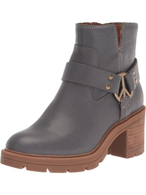 Женские серые ботильоны из миндальной кожи Soxton Peace Sign на шнуровке от бренда LUCKY, 7,5 М