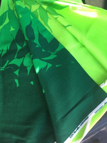 Vintage 1960s-70s GVH HAWAIIPRINT Fabric-Green Ombré-RARE- 2 Yards