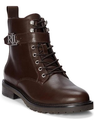 

LAUREN RALPH LAUREN Женские коричневые кожаные ботильоны Elridge на блочном каблуке, Коричневый, 802838413003