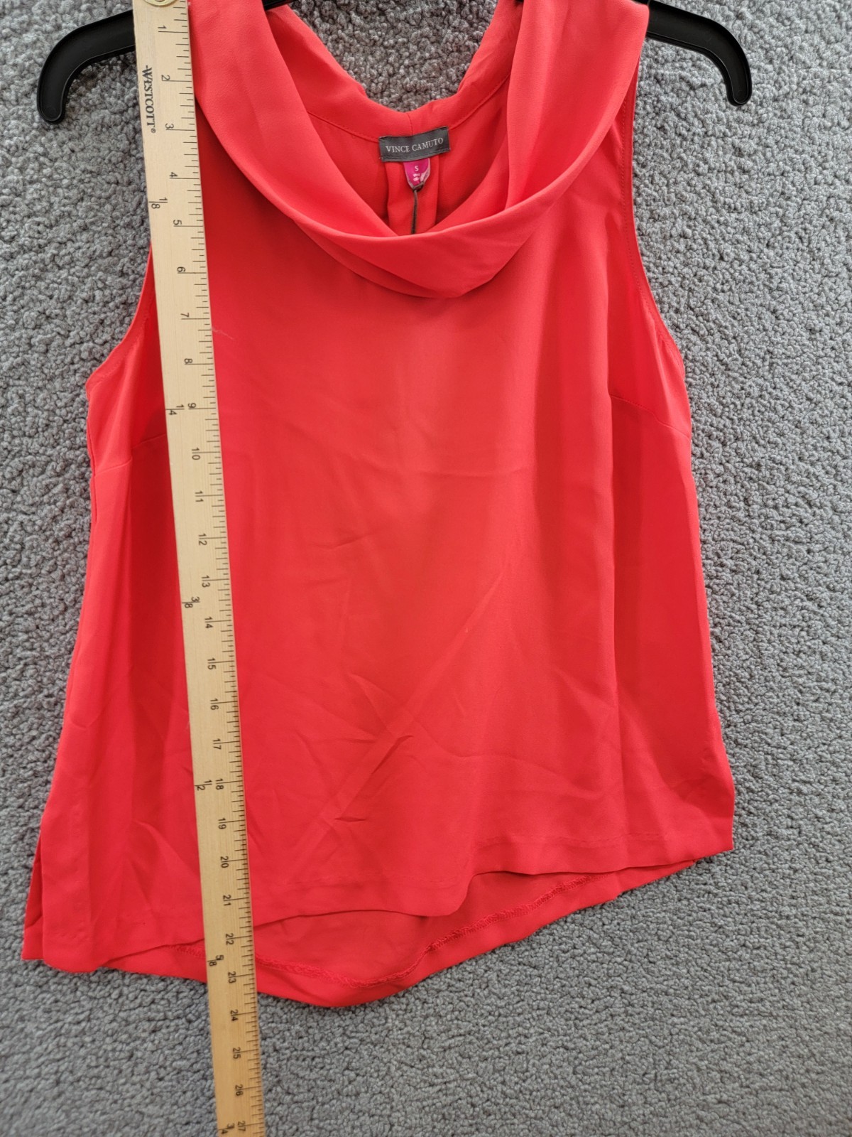 Vince Camuto Sleeveless Cowl Neck Top Women's S Tulip Red Keyhole Back Pullover - Picture 5 of 15