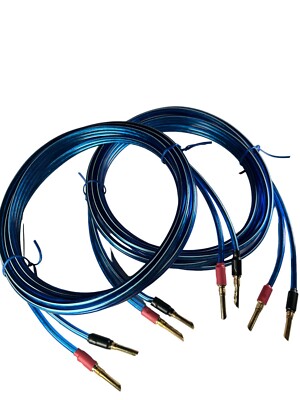 Samurai TRUE 10 Gauge Wire Speaker Cable Pair W/ Gold BFA Banana Plugs.