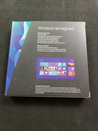 Microsoft  Windows 8 Pro (1 PC License) includes 32-bit / 64-bit Install Disks