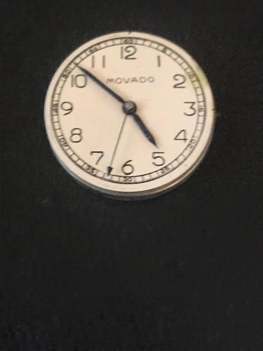 Vintage Mens Movado Military Watch Steel For Parts Or Repair