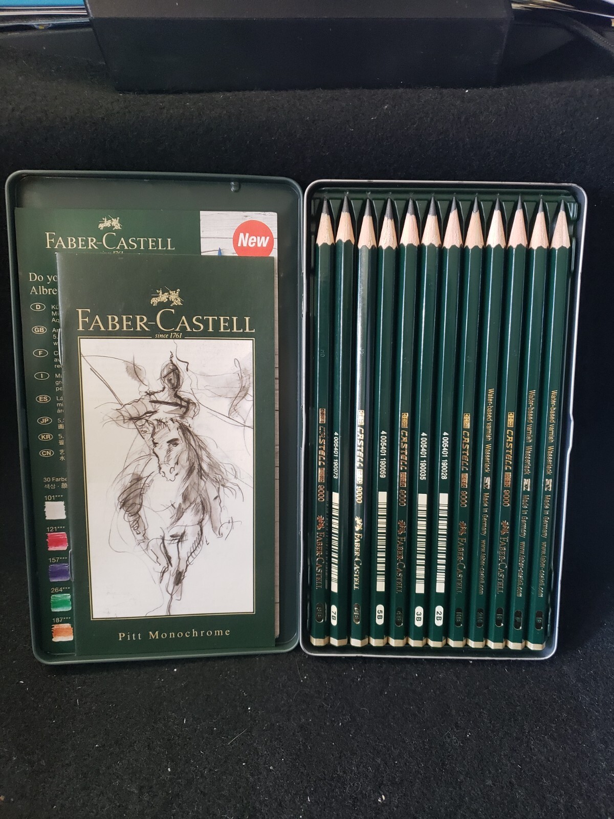 Faber-Castell 9000 Graphite Sketch Pencil Sets Art - 8B to 2H