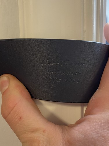 Pre-owned Ferragamo Authentic Salvatore  Gancini Adjustable Black Leather Belt Mens 95