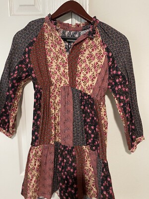 Zara Girls Dress Size 10 Patchwork  Boho Cottage Core Colorful