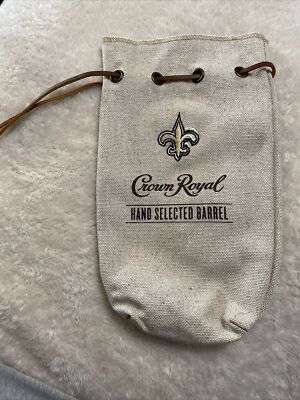 CROWN ROYAL Hand Selected Barrel Canvas Burlap Bag Leather Drawstring Whisky 
