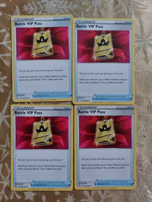 4x Battle VIP Pass - 225/264 - Fusion Strike