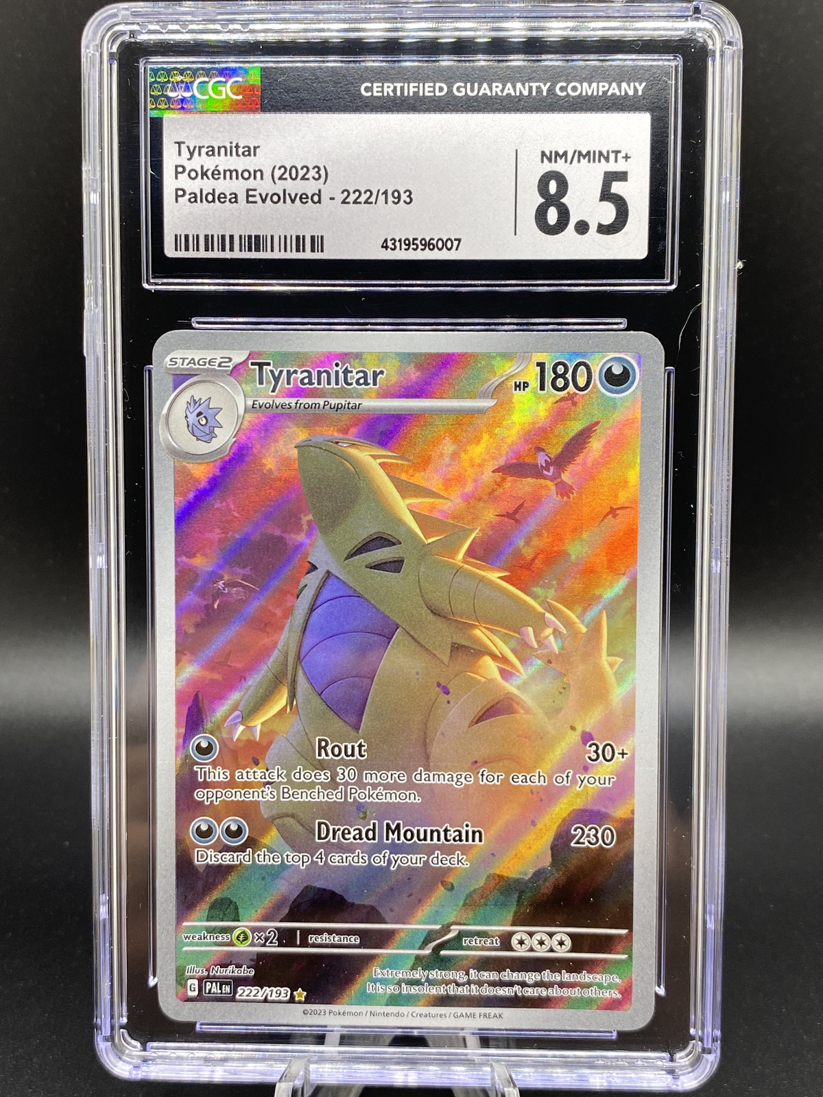 Tyranitar Pokémon (2023) Paldea Evolved- 222/193 (CGC 8.5