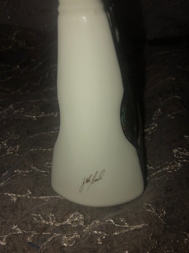 Gold Trim Irish Porcelain Handmade Ireland Lir Candleholder Signed Joe McCaul