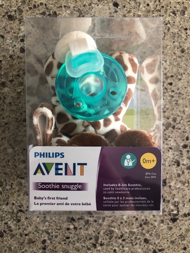 Philips Avent Soothie Snuggle Pacifier, 0m+, Seal, 0M+ Soothie Snuggle Giraffe