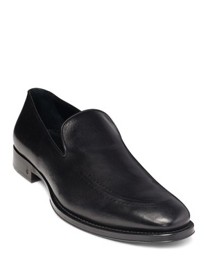 JOHN VARVATOS Мужские черные кожаные лоферы без шнуровки Madison Toe Block Heel 10,5 M