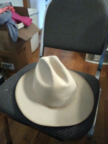 VTG Setson tan felt Open Road   with a felt Band Hat w/ Original Box Size 7
