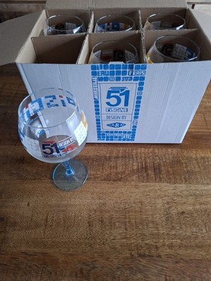   RARE 6 VERRES  PASTIS 51 PISCINE DESIGN BY TABAS   No RICARD  