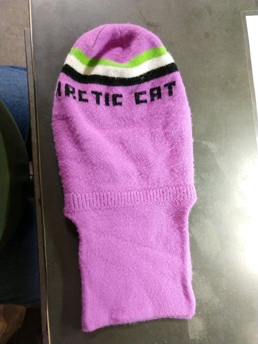 vintage arctic cat Snowmobile stocking cap Ski Mask Cool Pink 1970