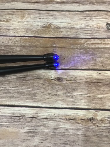ELECTRIC DRUMSTICKS 1 Pair Battery Operated Black Blue Light Up
