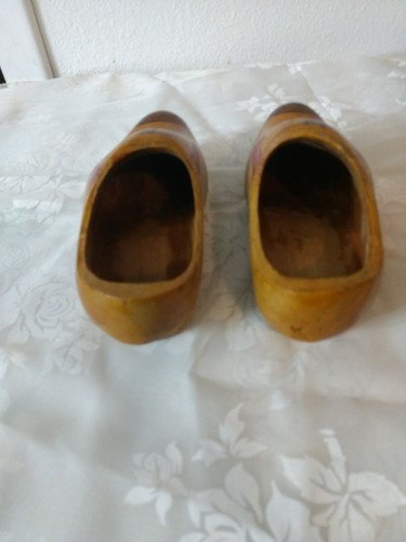 Hand Carved Klompen Wooden Dutch Shoes Clogs Holland Size Child 8