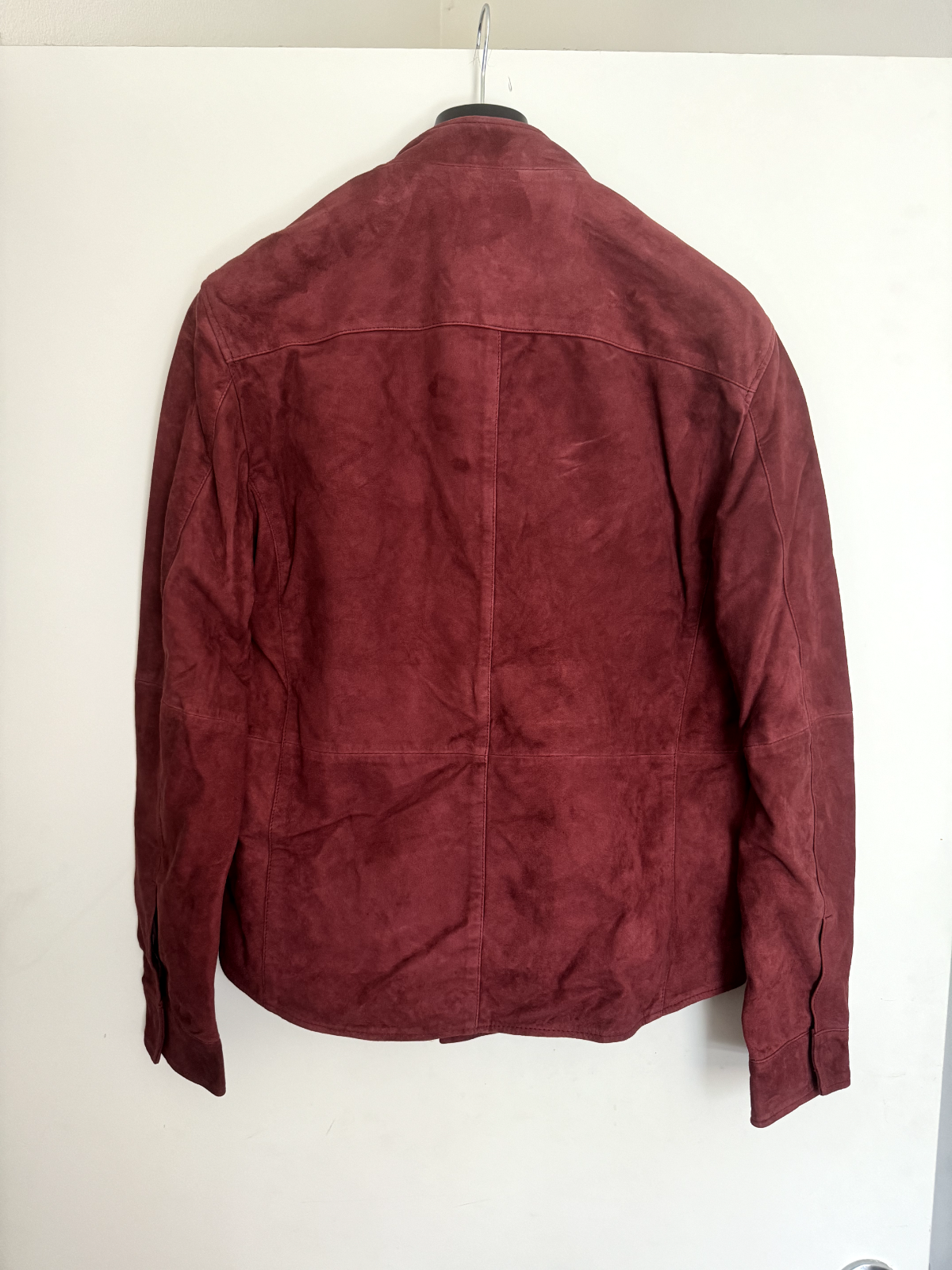 Pre-owned John Varvatos Men's Steve Leather Shirt Jacket In Red