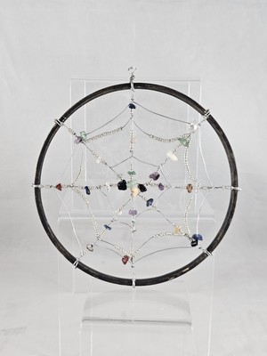 Wire And Crystal Spider Web
