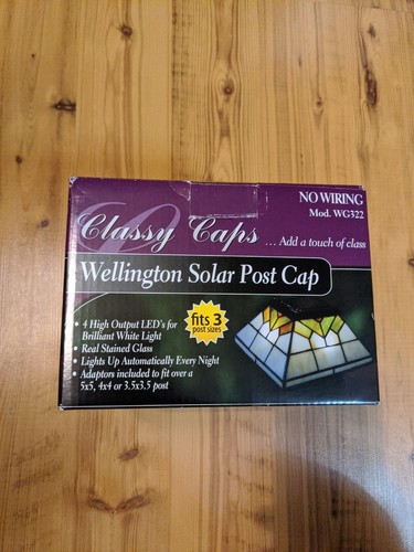 Classy Caps Wellington Stained Glass Solar Post Light