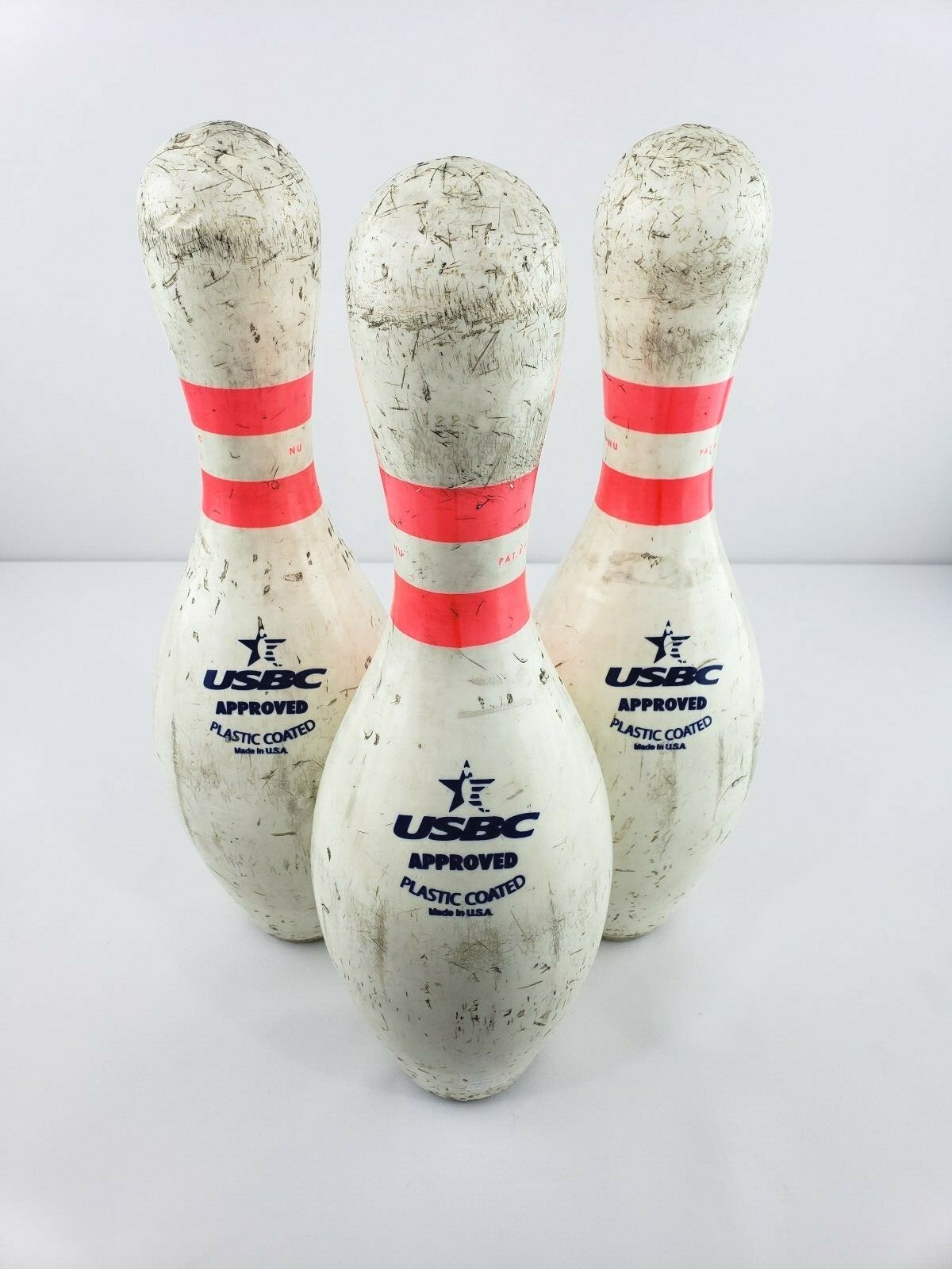 AMFLITE II Qubica AMF USBC Approved Used Bowling Pins plastic coated Lot of 3