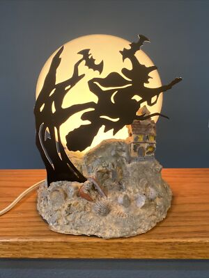 Shadow Caster Witch Moon Haunted House Night Light Halloween Lamp Decor Flying